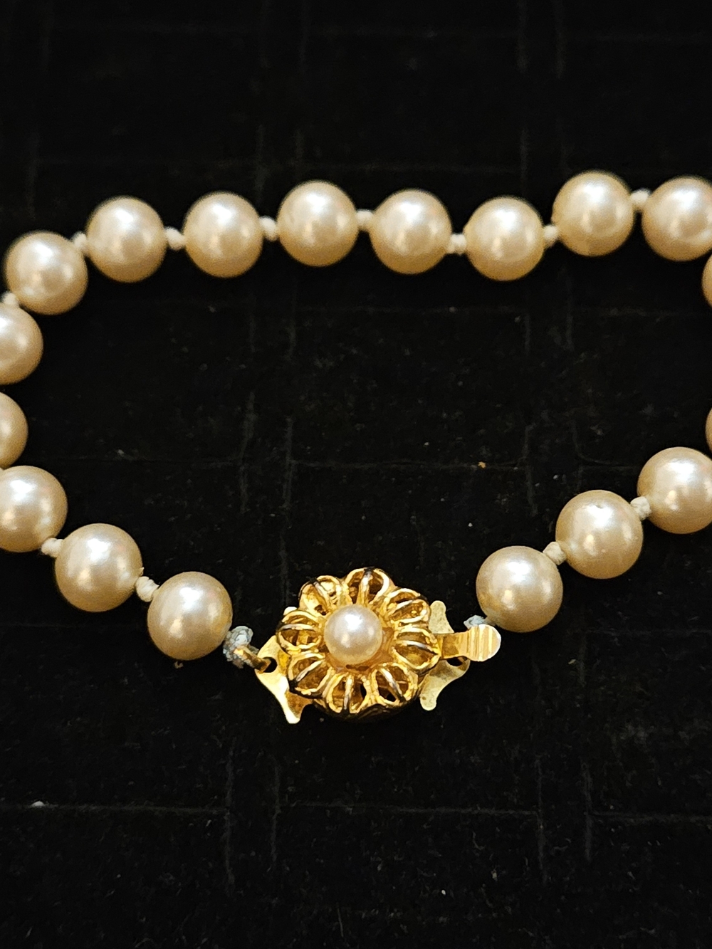 Vintage Gold-Tone Faux Pearl Bracelet